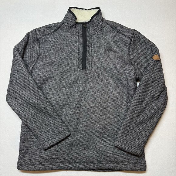Orvis Men’s L Sherpa Lined Quarter Zip Sweater Jacket Gray Fleece Pullover - Picture 1 of 7